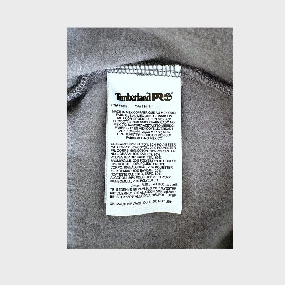 Timberland Pro Honcho Men’s Sport Gray Pullover Hoodie Sz XL - Picture 14 of 15
